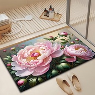 Flower Diatomaceous Earth Bathroom Entrance Water-Absorbing Non-Slip Mat Bathroom Household Entrance