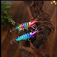 GESH1VX65 Squid Jig, 80mm 7g Horizontal Slow Sinking Lure, Wobbler Webfoot Luminous Wood Shrimp Arti