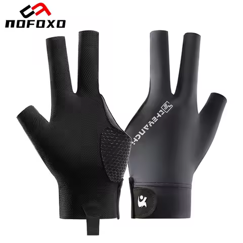 NOFOXO 1PC Left Right Hand Billiard Gloves Open Three Finger Non-Slip Wear Resistant Snooker Pool Gl