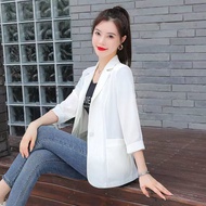 24❀ Professional Blazer Short Jacket Small Women Style 2022 Summer Thin Korean Fashionable Slim-Fit Three-Quarter Sleeve