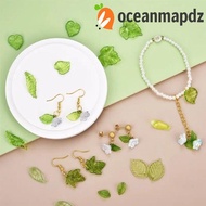 OCEANMAPDZ 30pcs Green Transparent Leaf Shape Beads, Acrylic Beads Green Green Acrylic Leaf Beads, D