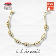 Youloong Rantai/Gelang tangan fesyen CD logo design EMAS 916/CD logo 916GOLD bracelet