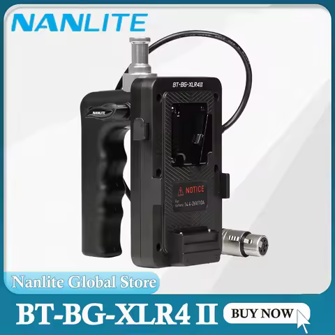 Nanlite BT-BG-XLR4 II V-Mount Battery Grip for Forza 150 Forza 150B FC-120B Support Handheld or Moun
