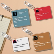 GANTUNGAN The Weeknd Keychain Spotify Lyrics | Spotify The Weeknd UV Printed Lyrics Keychain 2 Sides