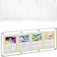 Wigearss 4 Slots 35-75PT Universal Magnetic Acrylic Game Card Case, Baseball Card Holder, Hard Acryl
