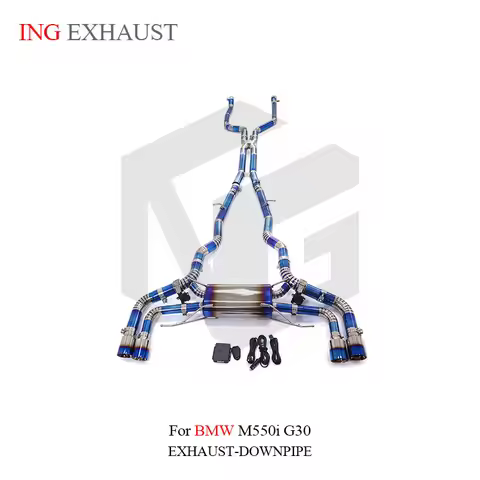 For BMW M550i Catback G30 Exhaust Direct Bolt-On Ti/SS304 Racing Car Muffler Systems With valve ING