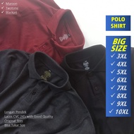 Jumbo Polo shirt CVC lacos material 24S Men's Jumbo Polo T-shirt Size 3XL 4XL 5XL 6XL 7XL 8XL 9XL 10