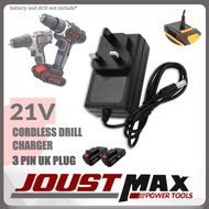 21V 3 Pin Charger Only For Drill Machine UK Plug AC/DC Adapter Cordless Drill Battery Charger Plug