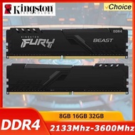 แรม Kingston Fury Beast DDR4 8G 16G 32GB 3600 3200Mhz สำหรับคอมพิวเตอร์พีซี 288Pin XMP2.0 พร้อมฮีทซิ