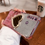 Case For Realme 5 5i 5s 6i c3 Imported material shock-absorbing heart-shaped mirror holder mobile ph