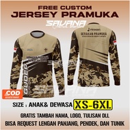 SAVANA - Jersey PRAMUKA Vnek / Panjang / Berkerah / tunik  printing penggalang pdh pdl custom / baju