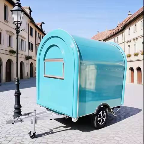 Food Truck Coffee Trailer Mobile Coffee Shop Ice Cream Stand Outdoor Cocktail Station for Franchise 