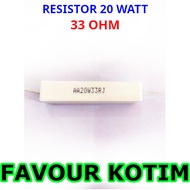 RESISTR 33R 33 R OHM 20 WATT 5 PERCENT R 20W 20 W R20W FVKOTIM CHALK