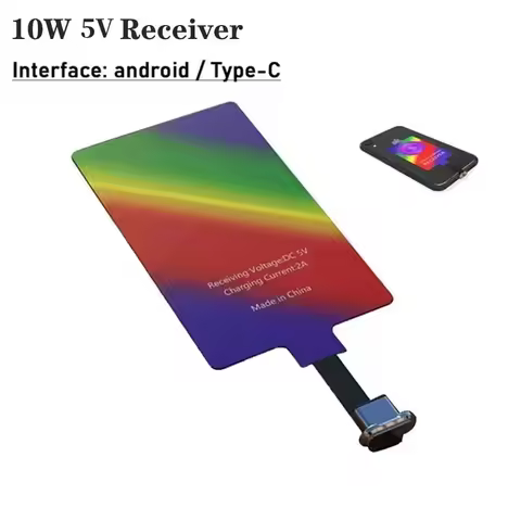 Wireless Charging Fast Charger Receiver Coil 10W 5V 2A Universal USB Type C Type-C Port Charge For H