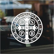 Saint Benedict Medal Cross Decal Catholic Christian Vinyl Sticker Religious Protection Symbol for Ca