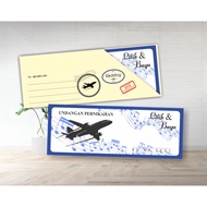 Wedding Invitation Envelope Boarding Pass Ticket (FREE PLASTIC) Invitation with Contemporary Design 