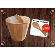 Wooden Rice Bucket 10 kg Tong Beras Kayu