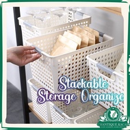 CK Basket Storage Organizer Multipurpose Stackable Kitchen Cabinet House Basket Bathroom Bakul Plastik Barang Pakaian