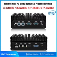 SZBOX Fanless MINI PC i3 6100U/ i5 6200U/i7-6500U/i7-7500U 8GB 256G AES NI PFsense Firewall WiFi+4G 