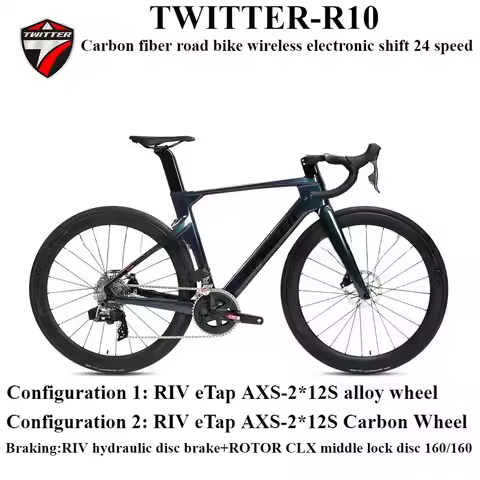 TWITTER R10pro Wireless electronic shifting RIVAL eTap AXS-2X12Speed carbon fiber racing road bike h