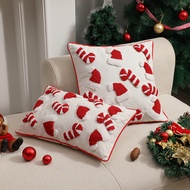 30X50/45X45/50X50CM Christmas Plush Throw Pillow Embroidered Stamping Waist Cushion Cover Decor Home