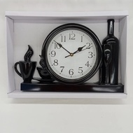 HITAM Wall Clock Analog Wall Clock Creative Design/Unique Wall Clock - Black