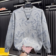 FGD | Leaf Patterned Crewneck Sweater Men Knitwear