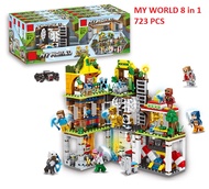 8 in 1 723 PCS Mainan Building Block My World Minifigure - Mainan 8in1 Bongkar Pasang My World Rumah