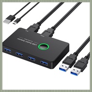 (QJWR) USB KVM Switch Plastic USB Switcher for Keyboard Mouse Printer Mi Box 2Pc Port Sharing 4Pcs D