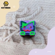 Artisan Keycap - Pixart Nyanko Purple handmade resin mechanical keyboard button