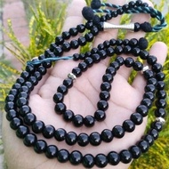 TASBIH BATU AKIK MESIR 100BIJI,WARNA HITAM, SAIZ 8MM