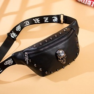 ❇♈♚  Men Punk Waist Bag Belt Bag Fashion Skull Pattern Fanny Pack Hip Packs Multifunction Outdoor Male Waist Pack Crossbody Bags !