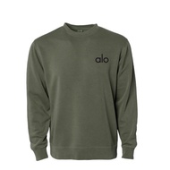 Outwear simple Oneck brand ALO sweaterOriginal - crewneck color Olive guaranteed stitching day