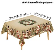 Vintage Giáng Sinh Khăn Trải Bàn Ông Già Noel & Người Tuyết Thiết Kế Đồ Trang Trí Nhà Cửa Quà Giáng