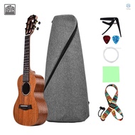 LINGTING 26 Inch Concert Ukulele Ukelele Mahogany Wood Topboard Back &amp; Side Boards with Gig Bag Uke Strap Strings Cleaning Cloth Capo 2pcs Celluloid Picks