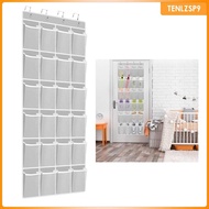 [tenlzsp9] 24 Pockets Hanging Over Door Shoe Organiser Storage Rack Tidy Space Saver, B