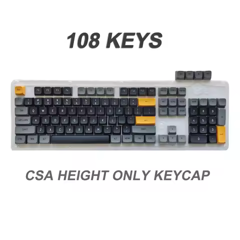 108 Key Keycaps CSA Pbt Keycap Gray Black Simple Color Matching Boys Game Office Diy Mechanical Keyb