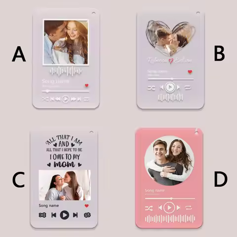 Custom Photo Spotify Code Acrylic Plaque Personalized Song Music Player Keychain Ornament Custom Pic