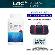 [Expiry Dec 2027] LAC Fish Body Oil 1000mg (180 Softgels) for Blood Pressure Cholesterol Memory and 