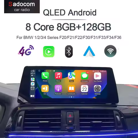10.25" Carplay Android 12 8G+128G 8Core GPS Car radio Player Multimedia For BMW 1/2/3/4 Series F20/F