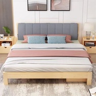 {SG Sales} Solid Wood Bed Double Bed Bed Frame Single Bed Wooden Bed Frame Bed Frame with Drawer Mattress Bed Single/Queen/King Bed