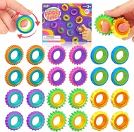 Fidget Toys Sensory Rings for Kids: 12 Pack Finger Spinner Rings - Texture Stress Toys for Kids Auti