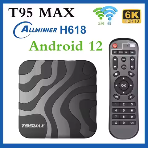 TV Box T95 Max Android 12 8GB 128GB H618 Set Top Box Quad Core Dual Wifi 2.4G&5G 6K Smart Google Voi