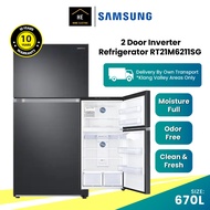 SAMSUNG 670L 2 DOOR INVERTER REFRIGERATOR RT21M6211SG Peti Ais Peti Sejuk 冰箱