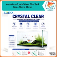 Sobo Aquarium Crystal Clear Glass Tank 30cm/35cm/40cm/50cm/60cm Super White Glass