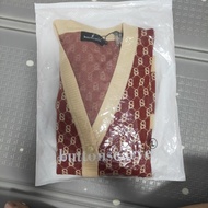 benang jarum buttonscarves signature monogram cardigan cherry