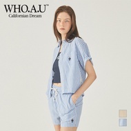 [WHO.A.U] Steve Seersucker Crop Shirt | WHYWF3712F