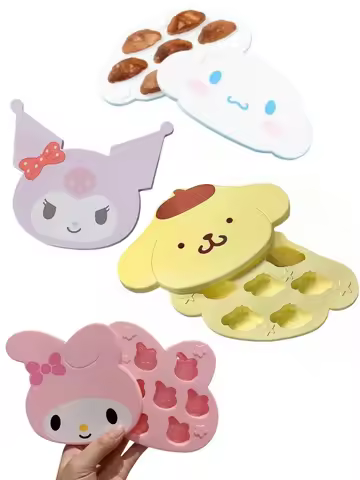 1pc Cinnamoroll Melody Food Grade Silicone Ice Tray Mold Cartoon Pompompurin Ice Maker Ice Box with