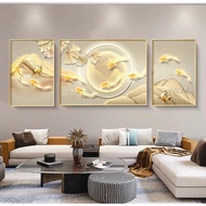 3pc Light Luxury Painting Living Room Dining Room Decoration Mural Modern Simple Treasure Painting B