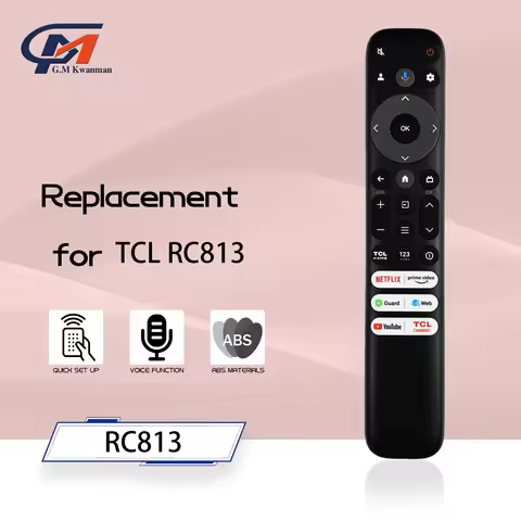 New Original Voice Remote Control RC813 for TCL Android TV Mini-LED QLED 4K UHD Smart TV with 6 Shor